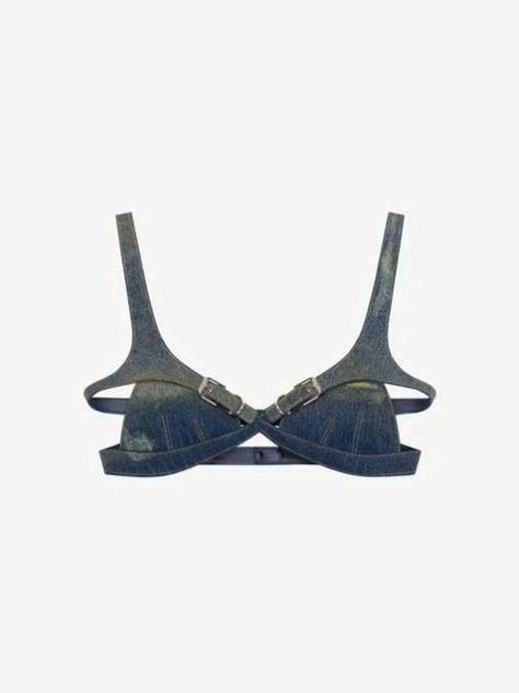 Denim Bralette, Denim Bra, Lover Archetype, Making My Own Clothes, Fame Dr Clothes, New Bra, Bra Shop, Washed Denim, Bra Top