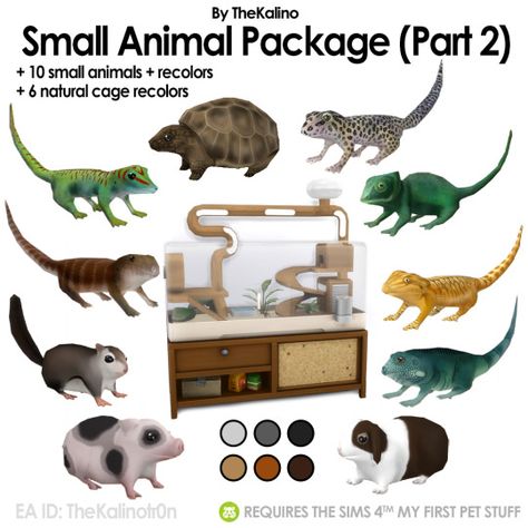 Download: SimfileshareIncludes:• 10 new animals with recolors• Skink, Leopard Gecko, Bartagame, Lop Ear Rabbit, Chameleon, Mini Pig, Tortoise, Giant Day Gecko, Lguana and Flying Squrriel!• 6... Sims 4 Pets Mod, Los Sims 4 Mods, Mods Sims 4, Sims Pets, Die Sims 4, Cc Sims4, Muebles Sims 4 Cc, Sims 4 Studio, Sims 4 Children