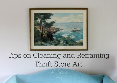 Discover how to clean and reframe art! This is a hack you won't want to miss! Thrift Store Art, Frugal Decor, Accent Wall Stencil, Cleaning Inspiration, Diy Paintings, Autoimmune Diet, Framing Ideas, Thrift Store Decor, Thrift Store Shopping