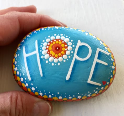 Where there is hope painted rock Hope Rocks, Peace Rock Painting Ideas, Hope Painted Rocks, Hope Rocks Painted Stones, Spiritual Painted Rocks, Motivational Painted Rocks, Encouraging Painted Rocks, Rock Painting Affirmations, Bee Drawing