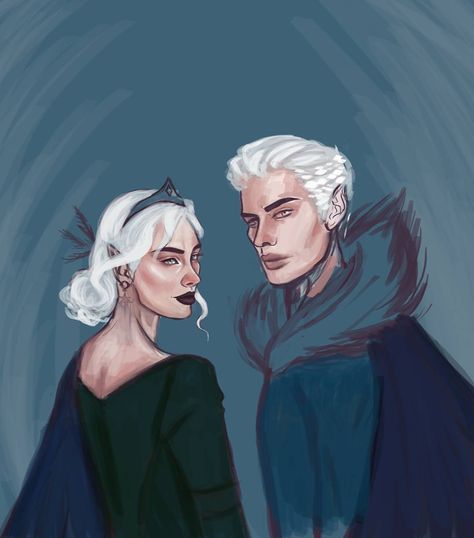 VIVIANE AND KALLIAS!! THESE TWO ARE ONE OF MY FAVOURITE COUPLES IN ACOWAR!! [Course/Art: By starofvelaris on Tumblr] - #acowar #vallias #feyrhys Winter Court, Roses Book, Feyre And Rhysand, Tree Drawings Pencil, A Court Of Wings And Ruin, Acotar Series, Throne Of Glass Series, Sarah J Maas Books, A Court Of Mist And Fury