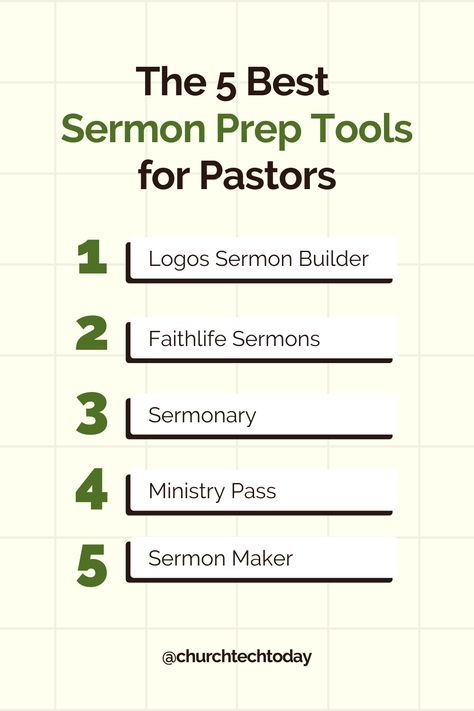 Here are 5 of the best sermon preparation software options available to help you more efficiently and effectively craft your messages. These online tools provide a quick way to research sermon topics and outlines, consolidate notes, and get creative. Read more about each platform on the blog. Sermon Preparation Worksheet, Sermon Topics, Sermon Preparation, Free Sermons, Get Creative, Online Tools, Ivy, Software, Bible