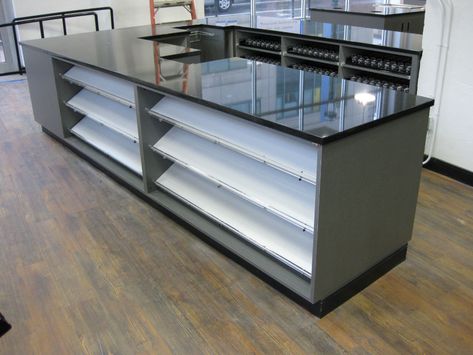 Retail Sales Counters | Checkout Counters - Shelving Depot Pharmacy Counter Design Retail, Shop Counter Design Clothes, Modern Cash Counter Design Retail Shops, Cash Counter Design Retail Shops, Retail Sales Counter, Display Rack Ideas, Cash Counter Design, Store Counter Design, Stationery Store Design