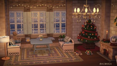 Acnh winter house Acnh Winter House, Acnh Winter, Acnh Christmas, Happy Home Paradise, Gacha Background, Acnh Inspiration, Gacha Backgrounds, Winter Bedroom, Animal Crossing Fan Art