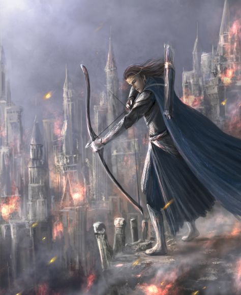 Duilin was an Elf-lord of Gondolin according to the early version of the legendarium in The Book of Lost Tales.... Heavy Armor, Tolkien Elves, Middle Earth Art, Elf Art, Tolkien Art, Longbow, High Elf, Fantasy Fiction, Jrr Tolkien