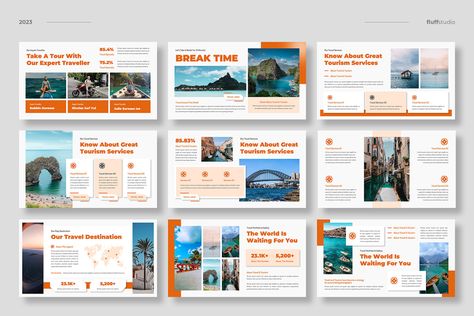 Travel & Tourism Powerpoint Template | Nulivo Market Free Keynote Template, Camping Ground, Tourism Services, Travel Ad, Tourism Marketing, Animal Templates, Page Layout Design, Education Templates, Business Presentation Templates