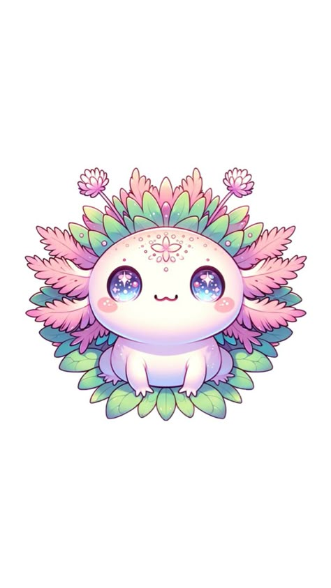 Kawaii Axolotl Drawing, Eevee Wallpaper, Axolotl Cute, Zelda Birthday, Anime Drawing Books, Christmas Classroom, Bullet Journal Stickers, Anime Animals, Cute Monsters