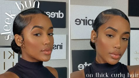 How I Do My Sleek Low Bun | Thick Natural Curly Hair | No Heat 4c Natural Hairstyles Low Bun, Sleek Low Bun 4c Hair, Low Slick Bun Natural Hair, Low Bun Afro Hair, Low Bun Hairstyles Natural Hair, 4c Sleek Bun, Slick Back Bun 4c Hair, 4c Low Bun, Side Part Bun Sleek Natural Hair