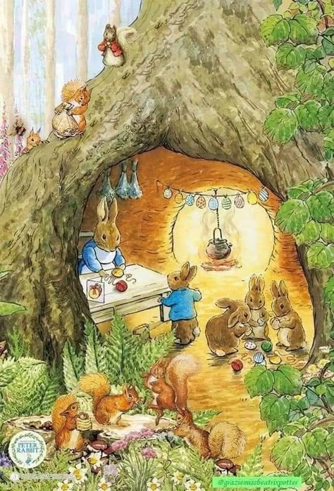 Knitting Cartoon, Beatrix Potter Illustrations, Susan Wheeler, Peter Rabbit And Friends, Cozy Life, 동화 삽화, Storybook Art, Decoupage Vintage, Bunny Art