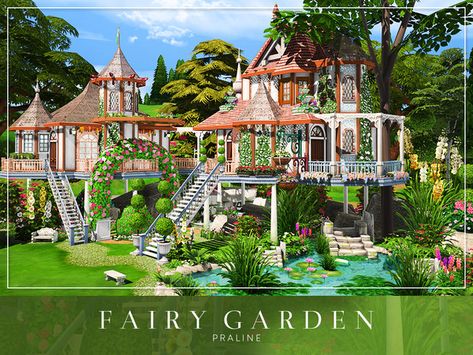 Pralinesims' Fairy Garden Sims 4 House Layout, Sims 4 Houses Layout, Lotes The Sims 4, Small City Garden, Bloxburg Builds, The Sims 4 Pc, Sims Builds, Sims 4 House Building, Sims 4 House Plans