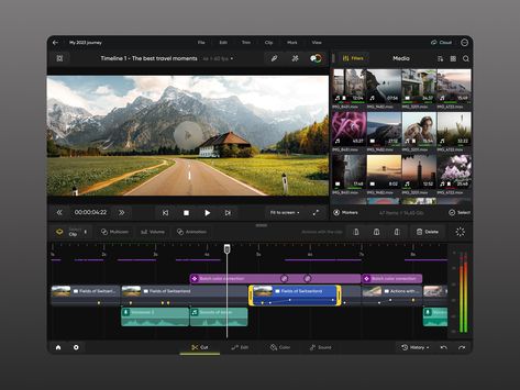 Video Editor Ui Design designed by AlexP. Connect with them on Dribbble; the global community for designers and creative professionals. Video Editor App, Ui Inspiration, Graphic Elements, Video App, Video Editor, Ui Design, App Design, Global Community, Creative Professional