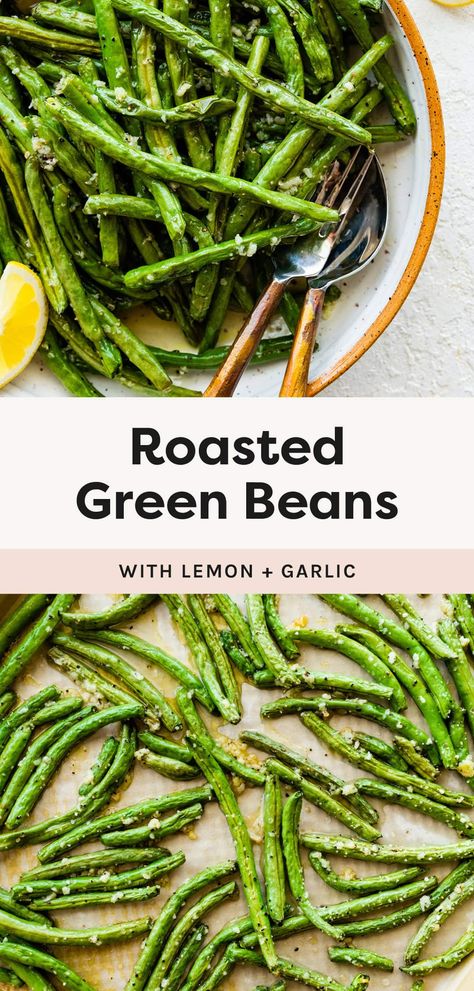 Oven Roasted Green Beans Roasting Green Beans In Oven, Green Bean Recipes Oven, Roasted Frozen Green Beans, Pan Green Beans, Green Bean Recipes Healthy, Oven Green Beans, Easy Green Bean Recipes, Oven Roasted Green Beans, Green Beans Side