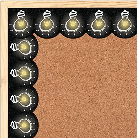 Amazon.com: 60 Pcs Light Bulb Bulletin Board Borders Teaching Lightbulb Bulletin Board Trim Border Stickers Fun Chalkboard Decorations Teacher Student Use for School Classroom Decor, 60 ft : Office Products Class Borders Bulletin Boards, Border For Classroom Board, Unique Borders For Bulletin Boards, Chart Designs For Project, Boarder Designs For Boards, Border Design Bulletin Boards, Border For School Board, Class Board Border Ideas, Border For Notice Board