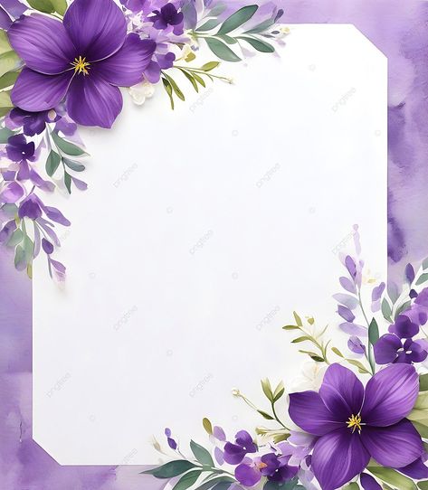 Violet Flower Background, Flower Background Wedding, Purple Frames, Card Wallpaper, Flower Invitation Card, Wedding Borders, Flower Background Images, Background Wedding, Violet Background