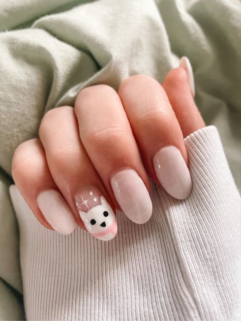 Polar Bear Nails Christmas, Polar Bear Nails, Bears Nails, Polar Bear Christmas, White Polar Bear, Cute Simple Nails, Manicure Inspiration, Bear Christmas, Manicure Ideas