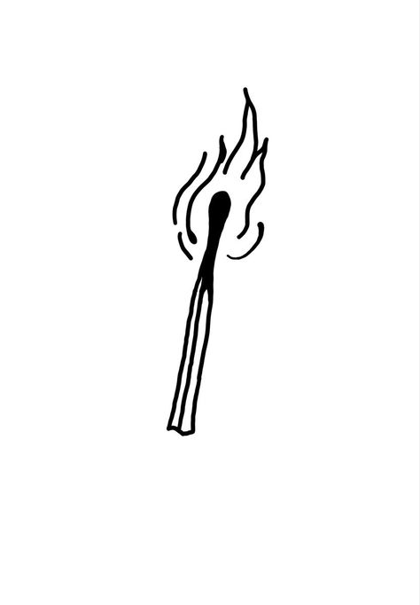 Lit Match Tattoo, Burning Match Tattoo, Match Stick Tattoo, Matchstick Tattoo, Practice Tattoo Designs, Handpoke Tattoo Ideas, Cool Stick And Poke Tattoos, Matchbox Tattoo, Tattoo Stick And Poke