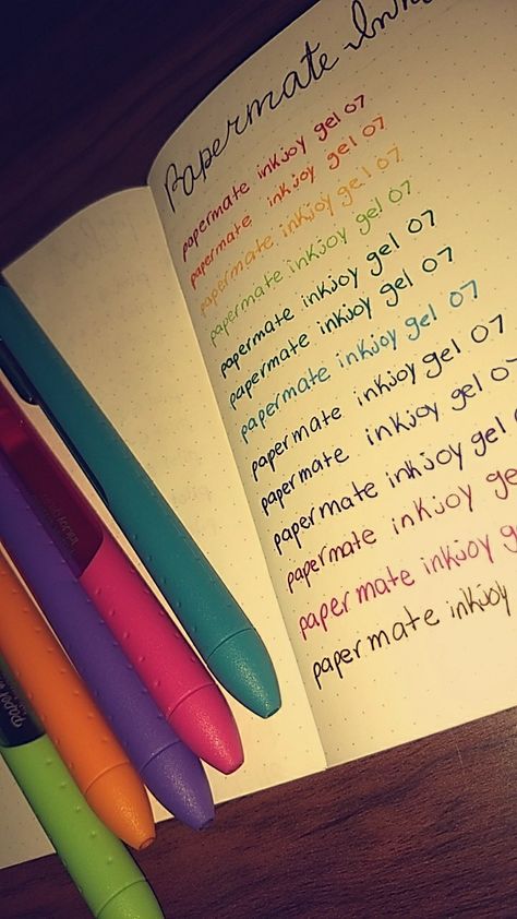 Pen Swatches, Papermate Inkjoy Gel Pens, Gel Pens, Office Supplies, Bullet Journal, Pen, Writing, Books, Quick Saves