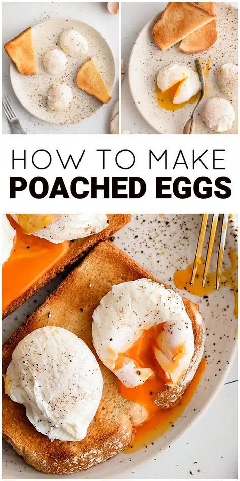 Learn how to make perfectly cooked Poached Eggs with minimal ingredients or equipment, and in less than 10 minutes! It’s so easy that you’ll be wondering why you never started poaching eggs sooner! Easy Poached Eggs Simple, Best Poached Eggs, Egg In Vinegar, Cooking Poached Eggs, Egg Restaurant, Easy Poached Eggs, Poaching Eggs, Poach An Egg, Soft Poached Eggs