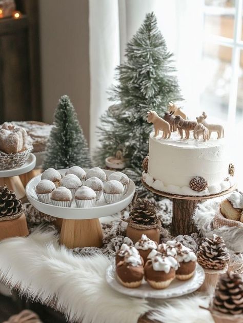 December Baby Shower Themes, Winter Wonderland Baby Shower Boy, Winter Baby Shower Food, December Baby Shower Ideas, January Baby Shower, Winter Baby Shower Decorations, February Baby Showers, Woodland Creatures Baby Shower, Baby Shower Themes For Boys