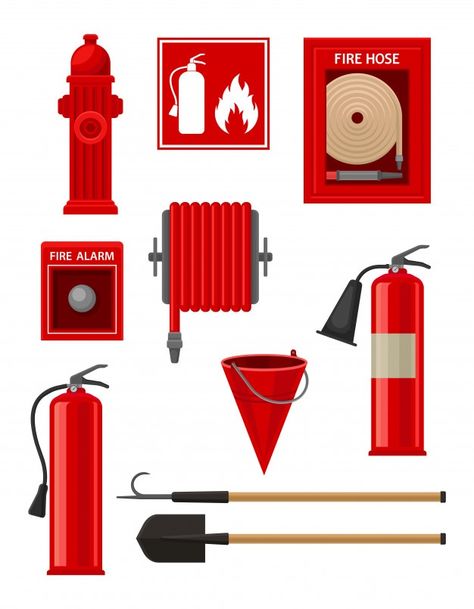 Fire Extinguisher Sign, Firefighter Tools, Fireman Birthday, Free Paper Models, Firefighter Birthday, Fire Suppression, Fire Fire, Emergency Equipment, Fire Hose