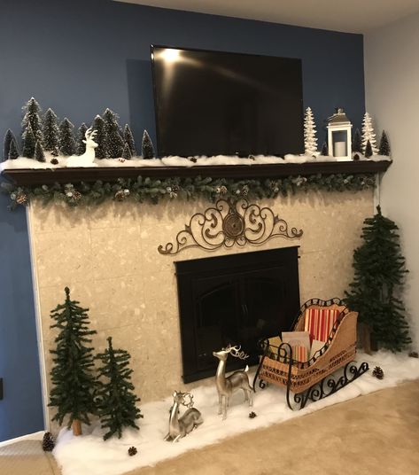 Decor Under Tv, Mantle Decor Under Tv, Decorating Around A Tv, Mindfully Gray, Christmas Mantles, Mantle Decorating, Under Tv, Mantel Ideas, 2014 Christmas