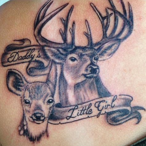 R.i.p Tattoos For Men, Deer Hunting Tattoos, Buck Tattoo, Grandpa Tattoo, Deer Head Tattoo, Deer Tattoo Designs, Tattoos For Dad Memorial, Stag Tattoo, Rip Tattoo