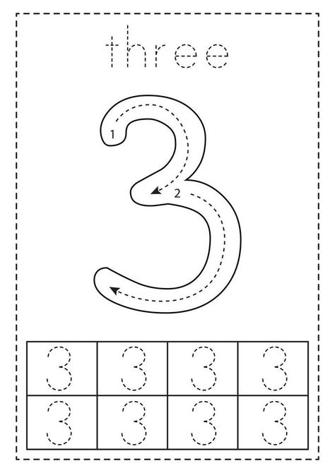 Number Three Worksheets For Preschool, Number Three Activities Preschool, Number 3 Tracing Worksheets, Number 3 Preschool, Number 3 Worksheet Preschool, Preschool Number Worksheets, Preschool Room, Preschool Rooms, Tracing Sheets