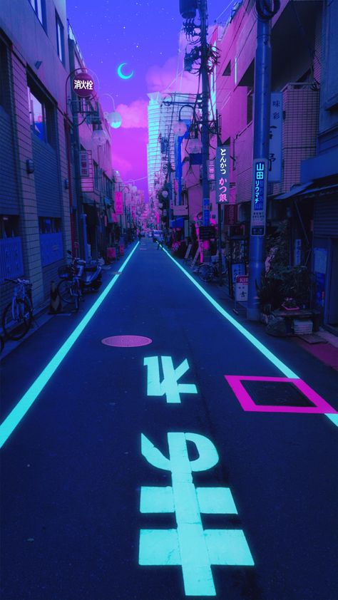 Japanese Neon Aesthetic, Alley Aesthetic, Cyberpunk Landscape, Blacklist Quotes, Cityscape Wallpaper, Kaws Wallpaper, Japanese Mountains, Japan Picture, Bubbles Wallpaper