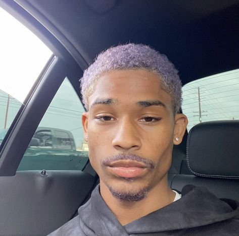 Lavender Hair Men, Purple Buzzcut, Purple Hair Men, Buzzcut Dyed Hair, Blonde Hair Boys, Men Purple Hair, Bleached Hair Men, Boys Colored Hair, Taper Fade Curly Hair