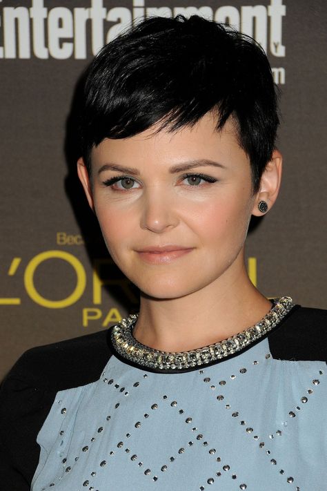 Ginnifer Goodwin on Rachael Ray show! 2-13-13 Genifer Goodwin Short Hair, Genifer Goodwin, Pixie Back View, Ginnifer Goodwin Pixie, Jennifer Hudson Hair, Pixie Back, Halle Berry Hairstyles, Edgy Pixie Hairstyles, Ginnifer Goodwin