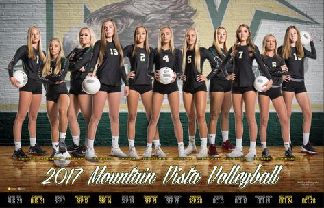 Photography and poster design for the 2017 Mountain View Volleyball team. Copyright 2017 Matt Daniels Photography Volleyball Team Pictures Poses, Volleyball Pictures Team, Volleyball Group Pictures Poses, Volleyball Group Pictures, Sport Photography Volleyball, Volleyball Team Pictures Group Photos, Group Volleyball Pictures Photo Ideas, Outdoor Volleyball Team Pictures, Professional Volleyball Pictures