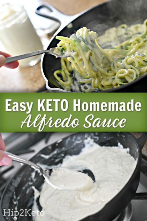 Keto Alfredo Sauce Recipe, Keto Dressing, Fettucini Alfredo Recipe, Keto Alfredo, Keto Entrees, Keto Condiments, Protein Shake Diet, Homemade Fettuccine, Fettucini Alfredo