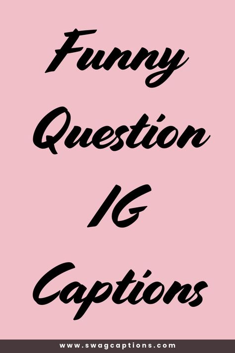 Looking for the perfect way to add humor to your Instagram posts? Check out our collection of Funny Question IG Captions! These hilarious and witty questions are sure to get your followers laughing and engaging with your content. From clever quips to playful puns, our captions will make your posts stand out and spark conversations. Whether you're sharing a selfie, a group photo, or a candid moment, these funny questions will add the perfect touch of humor to your feed. Questions Captions For Instagram, Instagram Funny Questions, Funny Instagram Captions Puns, Question Captions For Instagram, Question Captions, Ig Captions Funny, Funny Selfie Captions, Funny Captions For Instagram, Funny Group Photos