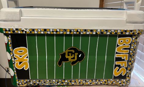 Colorado Frat Cooler, Theta Chi Frat Cooler, Painted Coolers For Guys, Frat Coolers Ideas Formal, Painted Fraternity Coolers, Pi Kapp, Frat Formal, Shot Ski, Formal Cooler Ideas