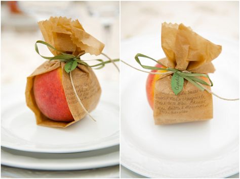 Garden Party inspiration, peach inspiration, place card ideas Peach Wedding Favors, Peach Party, Dinner Party Themes, Sweet Ideas, Dinner Themes, Peach Wedding, Just Peachy, Vintage Bride, Reception Decor