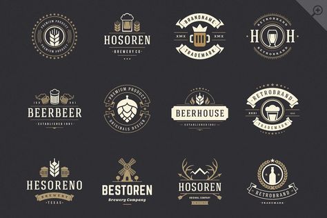 Craft Beer Logo, Beer Logos, Pub Logo, Brewery Logo, Brewery Design, Beer Pub, Beer Brewery, Beer Logo, Restaurant Logo