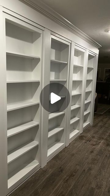 Maderra - Bookshelf Doors on Instagram: "We offer free shipping on all of our bookshelf doors. Doors are shipped to you all assembled and ready to install as a DYI project. Visit us at maderrashop.com for pricing. #freeshipping #secrectdoor #hiddendoor #bookshelfdoor #bookshelfsecretdoor #usa #secretdoors #Maderra #doors #utah #bookshelf #furnituremaking #draperutah #shelf #storage #design #furnituredesign #furniturecustom #furniture #bookshelfsecretdoor #secretdoor #woodworking #wood #woodatelier #maderrashop" Bookshelf Closet Doors, Cool Storage Ideas, Diy Bookshelf Door, Murphy Doors, Hidden Rooms In Houses, Hidden Bookshelf Door, Bookshelf Doors, Walk In Closet Inspiration, Mudroom Laundry Room Ideas