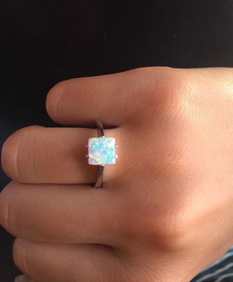 Square Opal Ring, White Stone Rings, Opal Ring Silver, Kelsey Rose, Rings Gifts, White Stone Ring, The Bling Ring, Rings Gemstone, Silver Opal Ring