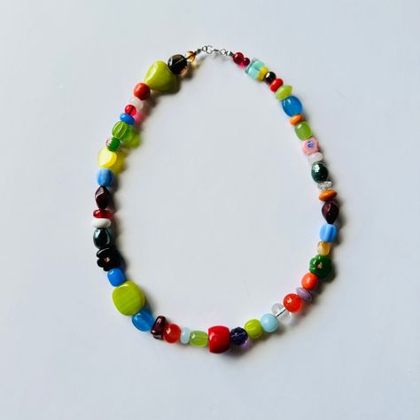 Made by your friends (us). We’ve made some more colourful necklaces for you. Using found and collected glass beads. Each one is unique. Colourful Necklace, Chakra Stones, Chakra, Glass Beads, Necklaces, With Friends, Beads, Stone, Glass