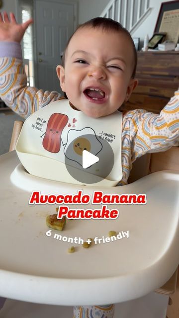 Banana Avocado Pancakes Baby, Avocado Pancakes Baby, Avocado Banana Pancakes, Avocado Pancakes, Small Pancakes, Carbs And Protein, Baby Pancakes, No Egg Pancakes, Avocado Banana