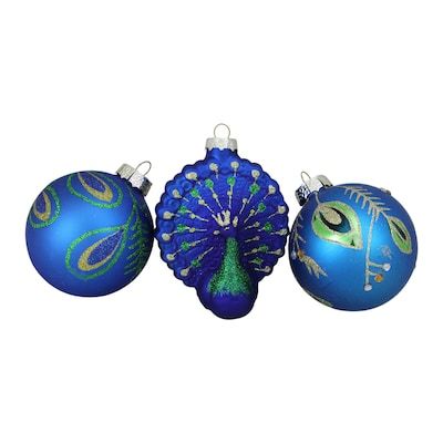 Peacock Christmas Decorations, Peacock Christmas Tree, Peacock Ornaments, Peacock Christmas, Green Peacock, Painted Christmas Ornaments, Colorful Glitter, Ornament Hooks, Gold Ornaments