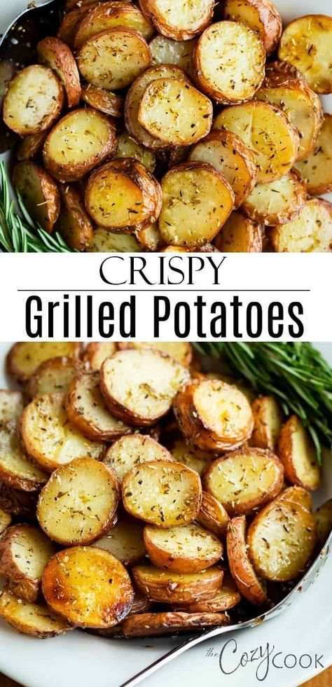 Vegan Grill, Griddle Cooking Recipes, Recipes Potatoes, The Cozy Cook, Cozy Cook, Sommer Mad, Grilling Recipes Sides, Rosemary Potatoes, Griddle Recipes