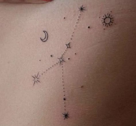 Tatos Ideas, Simple Tats, Saturn Tattoo, One Line Tattoo, Horoscope Tattoos, Constellation Tattoos, Each Zodiac Sign, Tattoo Flash Art, Little Tattoos