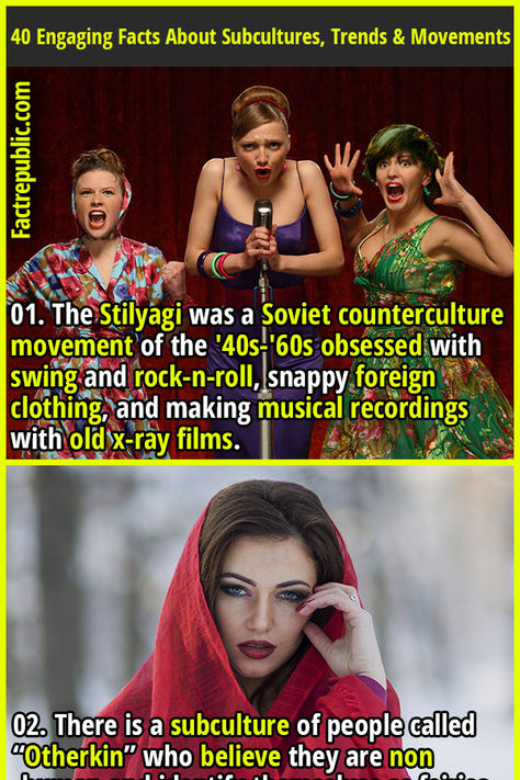 01. The Stilyagi was a Soviet counterculture movement of the '40s-'60s obsessed with swing and rock-n-roll, snappy foreign clothing, and making musical recordings with old x-ray films. #culture #trend #movement #fashion #women #female #woman Ray Punk, Punk Rock Art, Movement Fashion, Soviet Fashion, Punk Outfit, Ray Film, Fact Republic, Punk Movement, Youth Subcultures