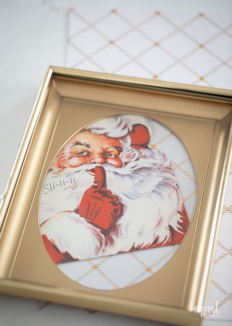 Christmas Picture Frame Ideas, Diy Vintage Christmas, Old Christmas Cards, Christmas Picture Frames, Vintage Scrapbook Paper, Vintage Christmas Card, Christmas Card Art, Home Styling, Old Christmas