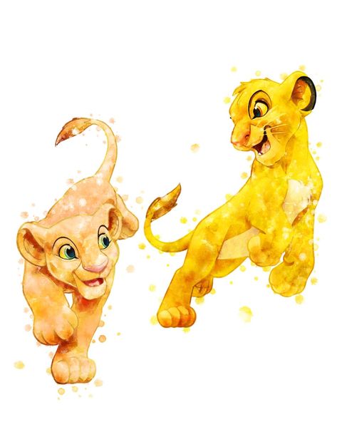 Simba e Nala stampabile Il Re Leone Leone Leone Re Stampabile - Etsy Italia Lion King Watercolor, Lion King Printable, The Lion King Birthday, Simba E Nala, Simba Y Nala, Simba The Lion King, Lion King Poster, Princess Wall Art, Lion King Pictures