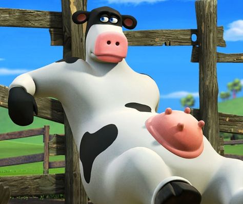 Cow From Barnyard, Barnyard Movie, Otis The Cow, Cartoon Crushes, Scarf Aesthetic, Childhood Crushes, Men Cartoon, Tré Cool, The Barnyard