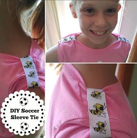 One Momma Saving Money: #DIY Soccer Sleeve Ties! Softball Banquet, Soccer Ideas, Softball Crafts, Softball Uniforms, Sewing Machine Instructions, Sleeve Holders, Softball Life, Sewing To Sell, Volleyball Tshirts