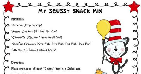 My Seussy Snack Mix.pdf Dr Seuss Snacks, Dr Seuss Preschool, Dr Seuss Classroom, Dr Seuss Activities, Dr Seuss Crafts, Seuss Classroom, Seuss Crafts, Dr. Seuss, Dr Seuss Week