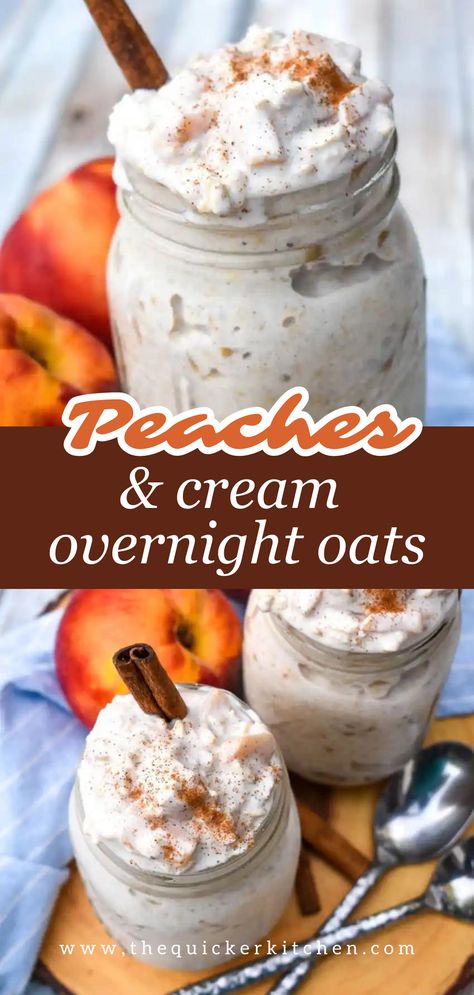 Peach Yogurt Overnight Oats, Blueberry And Cream Overnight Oats, Nectarine Overnight Oats, Oats Overnight Recipes Drinkable, Food To Make With Boyfriend, Peach Overnight Oats Healthy, Overnight Oats Savory, Unique Overnight Oats, Pineapple Overnight Oats